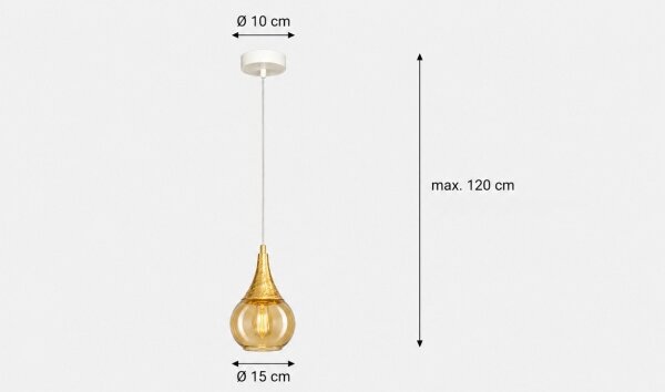 Luster na lanku LACRIMA WHITE 1xE27/60W/230V