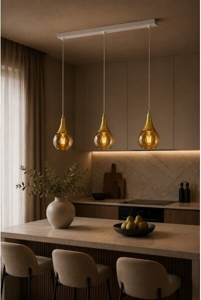 Luster na lanku LACRIMA WHITE 3xE27/60W/230V