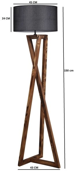 Stojacia lampa MACKA 1xE27/60W/230V čierna/hnedá