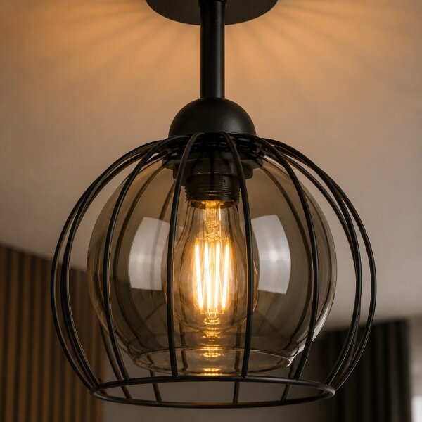 Prisadený luster SOLO BLACK 1xE27/60W/230V
