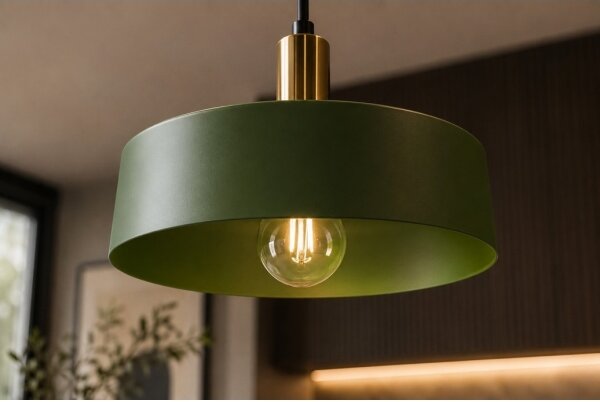 Luster na lanku HAKI 1xE27/60W/230V zelená/čierna/lesklý chróm