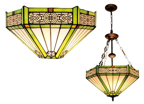 BRILAGI - Tiffany vitrážový luster na reťazi EMERALD 3xE27/60W/230V pr. 50 cm