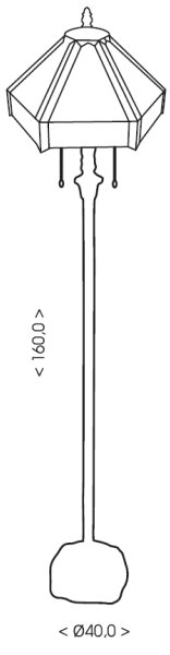 BRILAGI - Tiffany vitrážová stojacia lampa EMERALD 2xE27/60W/230V