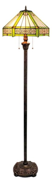 BRILAGI - Tiffany vitrážová stojacia lampa EMERALD 2xE27/60W/230V