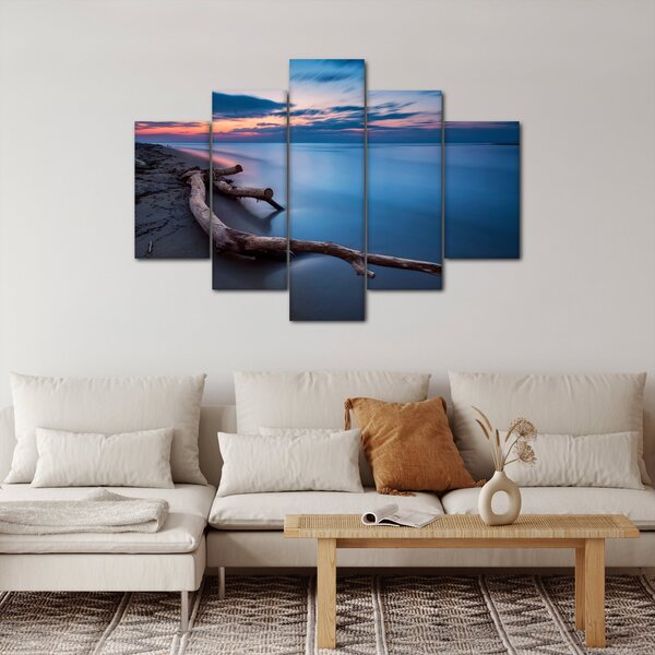 Obraz pláže pri západe slnka (150x105 cm)