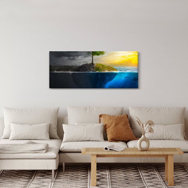 Obraz znázorňujúci dve strany (120x50 cm)