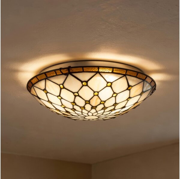 BRILAGI - Tiffany vitrážové stropné svietidlo IVORY 2xE27/60W/230V pr. 40 cm