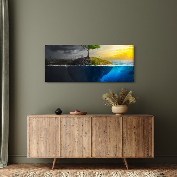 Obraz znázorňujúci dve strany (120x50 cm)