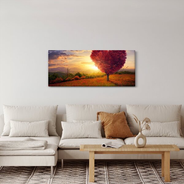 Obraz stromu v tvare srdca (120x50 cm)