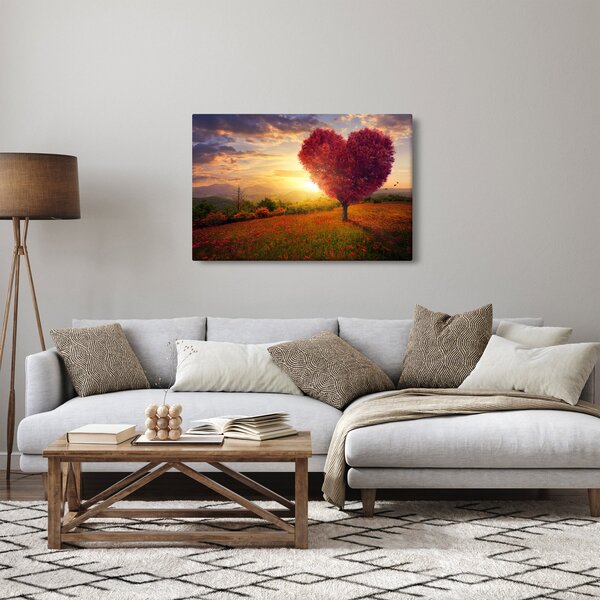 Obraz stromu v tvare srdca (90x60 cm)