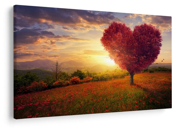 Obraz stromu v tvare srdca (90x60 cm)