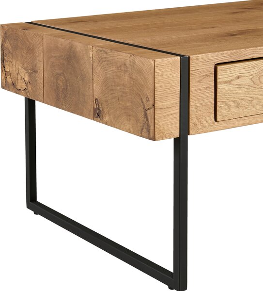KONFERENČNÝ STOLÍK, čierna, farba duba, drevo, kov, kompozitné drevo, 110/59,4/45 cm Carryhome - Stolíky do obývačky