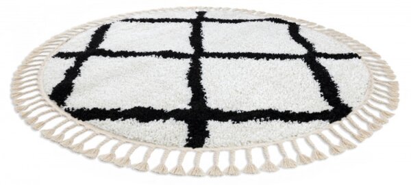 Koberec BERBER CROSS kruh biely Fredzle berber marokánsky