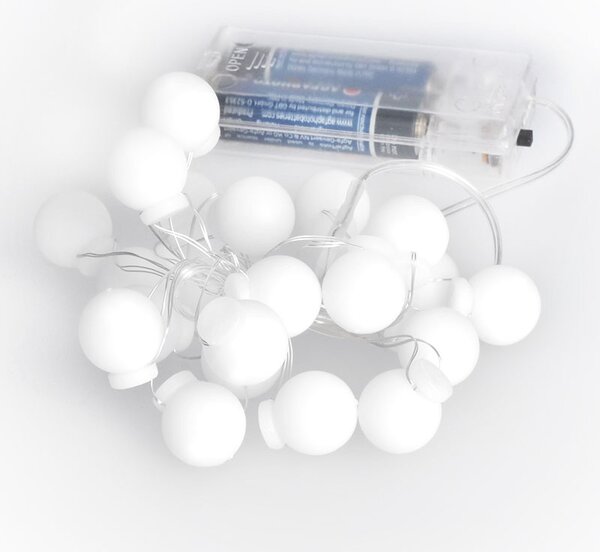 SOLIGHT LED vianočná reťaz farebné gule, 20x LED, 2m, 2x AA