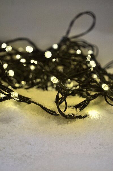 SOLIGHT LED vianočná reťaz, 3m, 20 LED, 3 x AA, teplé biele svetlo, zelený kábel