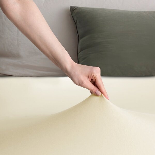 Krémová napínacia plachta jersey 240x200 cm Amber – Restilo