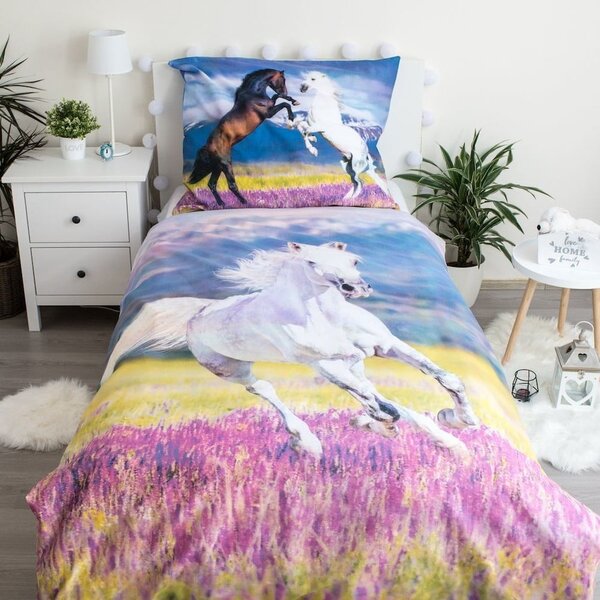 Bavlnené detské obliečky na jednolôžko 140x200 cm Horse "Meadow" – Jerry Fabrics