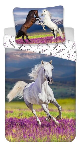 Bavlnené detské obliečky na jednolôžko 140x200 cm Horse "Meadow" – Jerry Fabrics