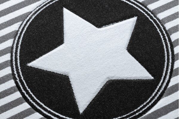 Koberec PETIT STAR HVIEZDA kruh sivý