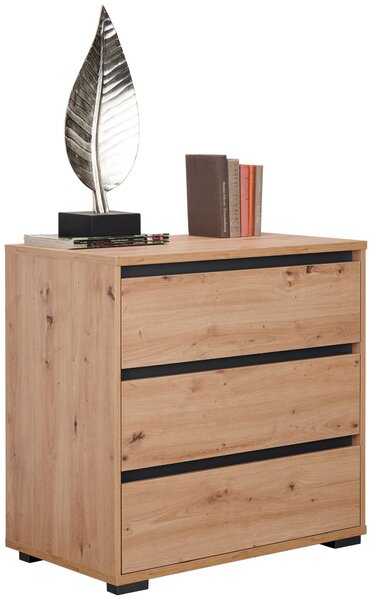 KOMODA, antracitová, farba duba, 80/79/48 cm Carryhome - Komody