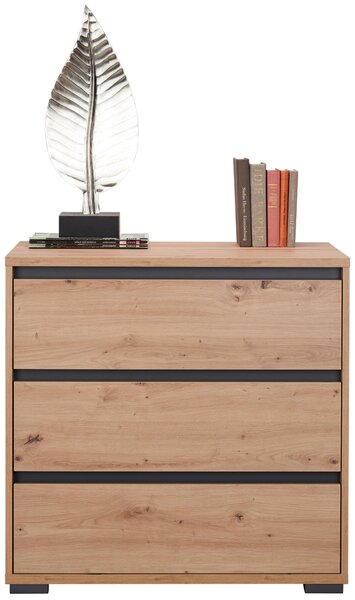 KOMODA, antracitová, farba duba, 80/79/48 cm Carryhome - Komody