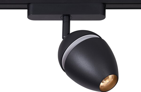 Moderný koľajnicový systém so 4 čiernymi bodovými svetlami 1-fázový - Magnetic Eggy