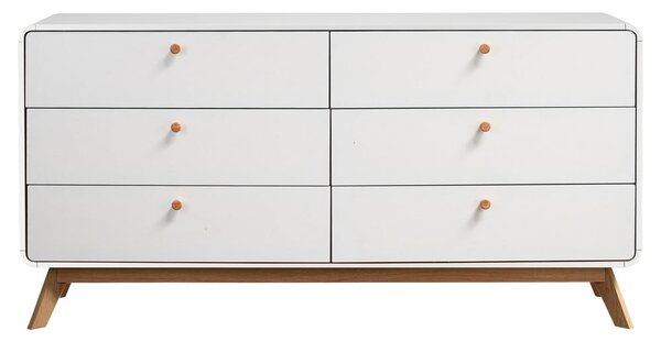 Biela nízka komoda 150x74 cm Caitlin – Støraa