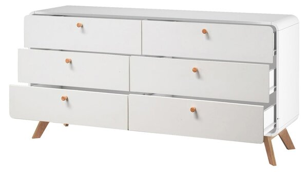 Biela nízka komoda 150x74 cm Caitlin – Støraa