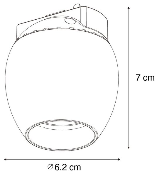 Moderné čierne bodové svetlo pre 1-fázový koľajnicový systém 6W 3000K - Magnetic Zagaye