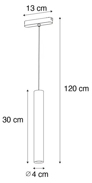 Moderná čierna závesná lampa pre 1-fázový koľajnicový systém 4,5W 3000K - Magnetic Cassie