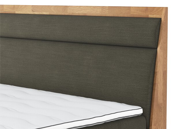 KONDELA Boxspringová posteľ, 180x200, masívne drevo, zelená, INCANA TYP 2