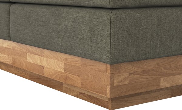 KONDELA Boxspringová posteľ, 180x200, masívne drevo, zelená, INCANA TYP 2