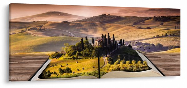 Obraz krajiny v knihe (120x50 cm)