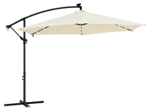 LED slnečník Brazília 350 cm - krémový