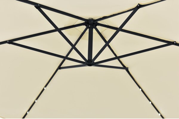 LED slnečník Brazília 350 cm - krémový
