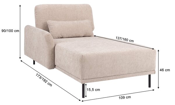 Rohové ležadlo Modulo MOD4 Strana: Ľavá