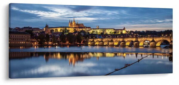 Obraz Pražského hradu a Karlovho mosta (120x50 cm)