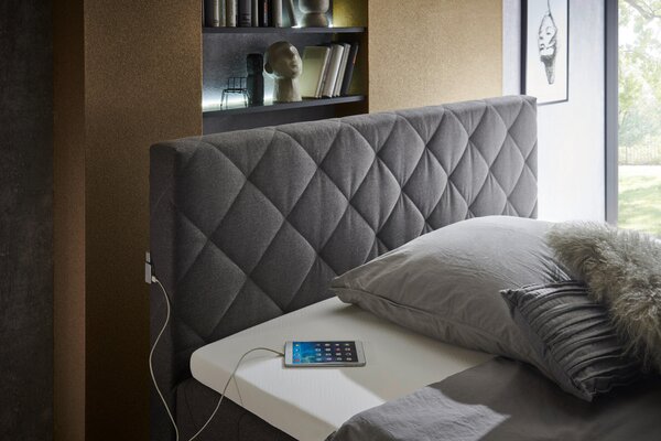 BOXSPRINGOVÁ POSTEĽ, 180/200 cm, antracitová Xora - Postele, Online Only