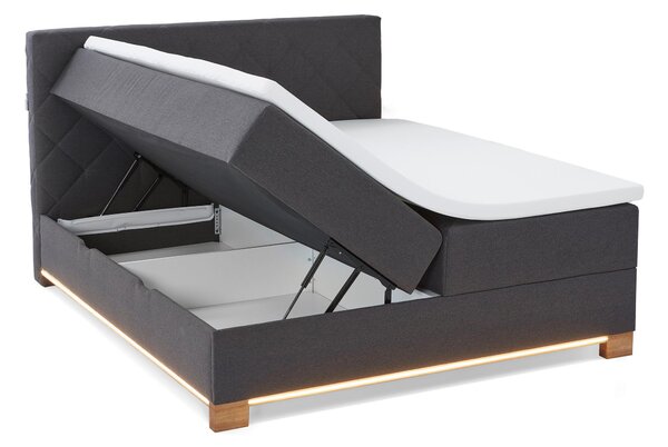 BOXSPRINGOVÁ POSTEĽ, 180/200 cm, antracitová Xora - Postele, Online Only