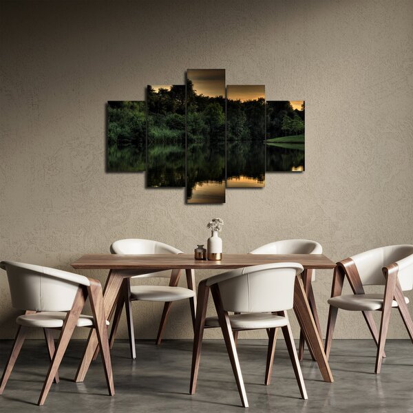 Obraz jazera pri lese (150x105 cm)