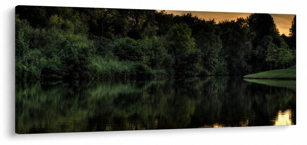 Obraz jazera pri lese (120x50 cm)