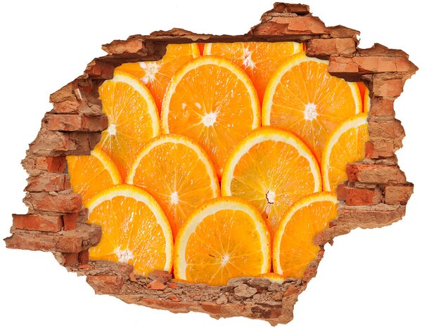 Nálepka diera na stenu betón Plátky pomaranča