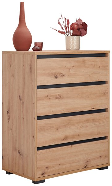 KOMODA, antracitová, farba duba, 80/103/48 cm Carryhome - Komody