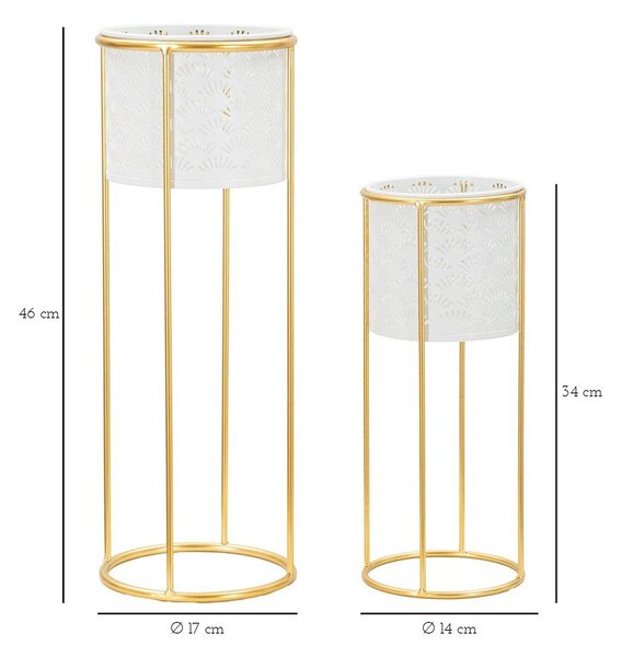 Kovové stojany na kvety 2 ks ø 17 cm (výška 46 cm) Whity – Mauro Ferretti