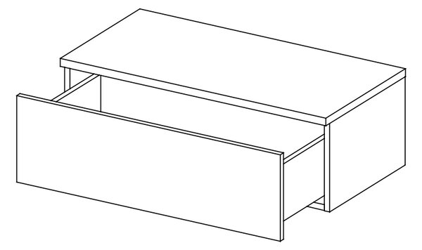 TV stolík na stenu Viliam TV-1DRWS - dub craft zlatý / sivá