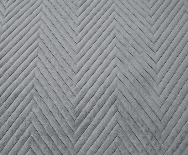 Sivý zamatový prehoz na posteľ ARROW VELVET Rozmer: 200 x 220 cm
