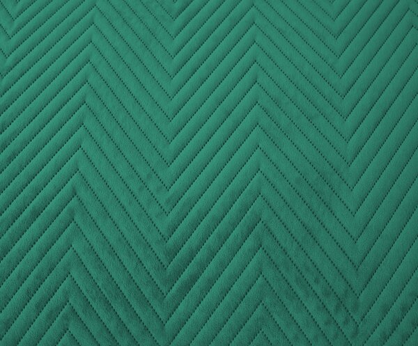 Zelený zamatový prehoz na posteľ ARROW VELVET Rozmer: 200 x 220 cm