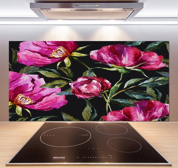 Panel do kuchyne Ružové pivónie pl-pksh-120x60-f-86204173