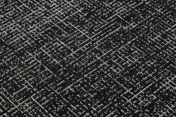 Koberec SIZAL FLOORLUX kruh 20401 Ramka čierny/strieborný