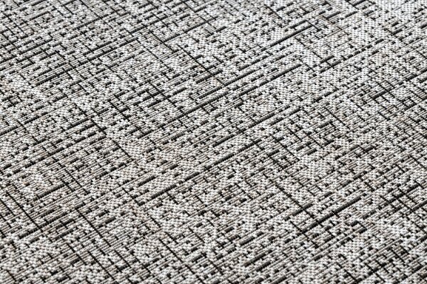 Koberec SIZAL FLOORLUX kruh 20401 Ramka strieborný/čierny